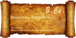 Beretzky Csobán névjegykártya